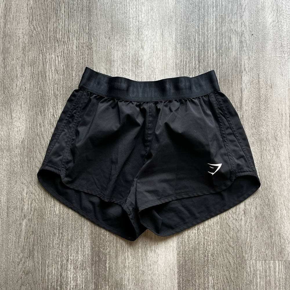 Gymshark Black Athletic Shorts Moisture-Wicking Elastic Waistband